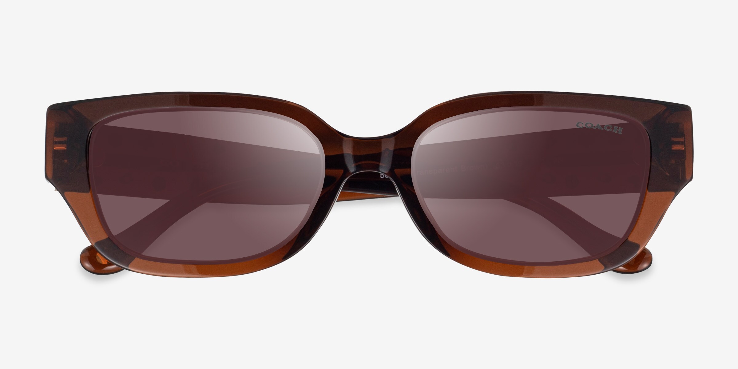 Coach HC8439U CBZ52 - Rectangle Transparent Brown Frame Sunglasses