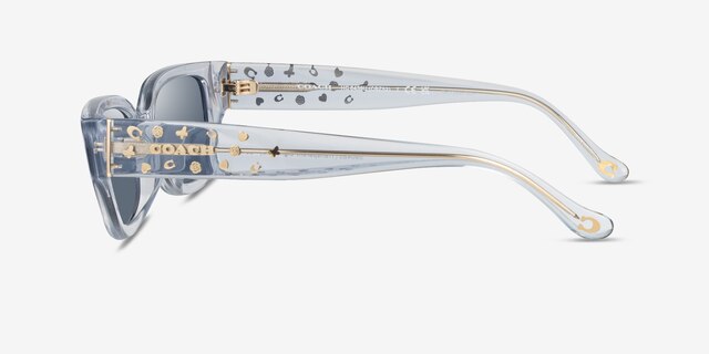 Coach HC8439U CBZ52 Transparent Light Blue AcétateSoleil de Lunette de vue d'EyeBuyDirect, Vue de Côté