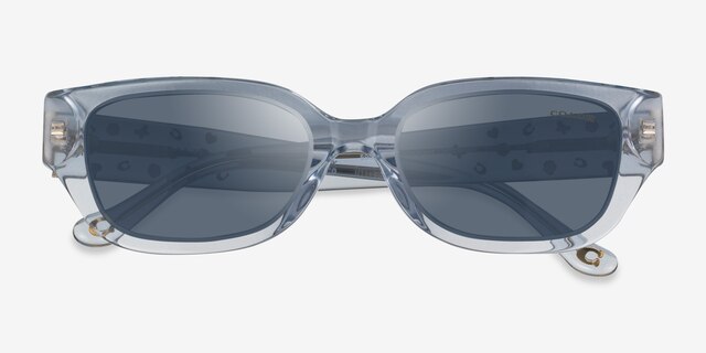 Coach HC8439U CBZ52 Transparent Light Blue AcétateSoleil de Lunette de vue d'EyeBuyDirect, Vue Rapprochée