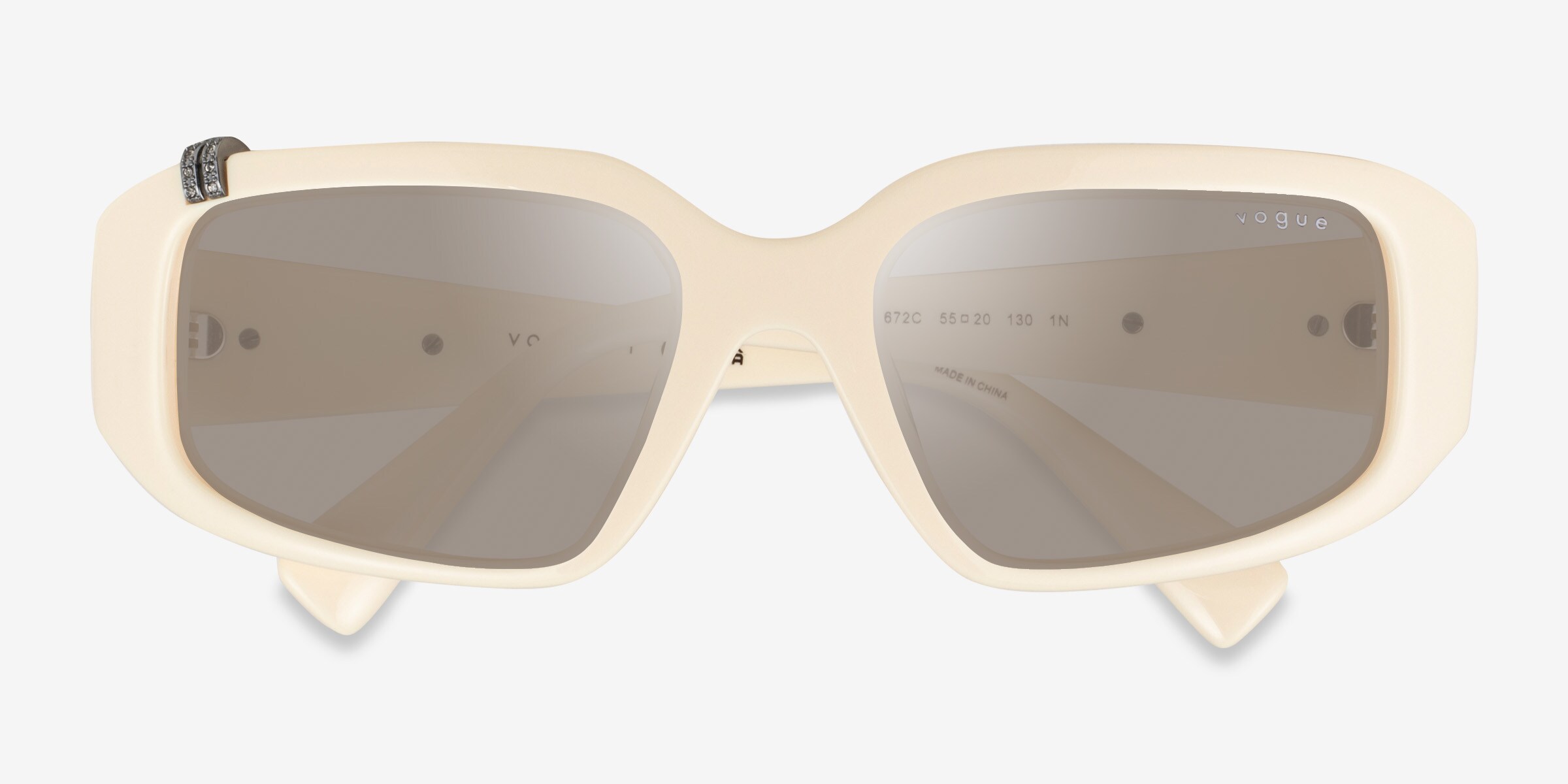 Vogue Eyewear VO5688SB - Square Full Ivory Frame Sunglasses For
