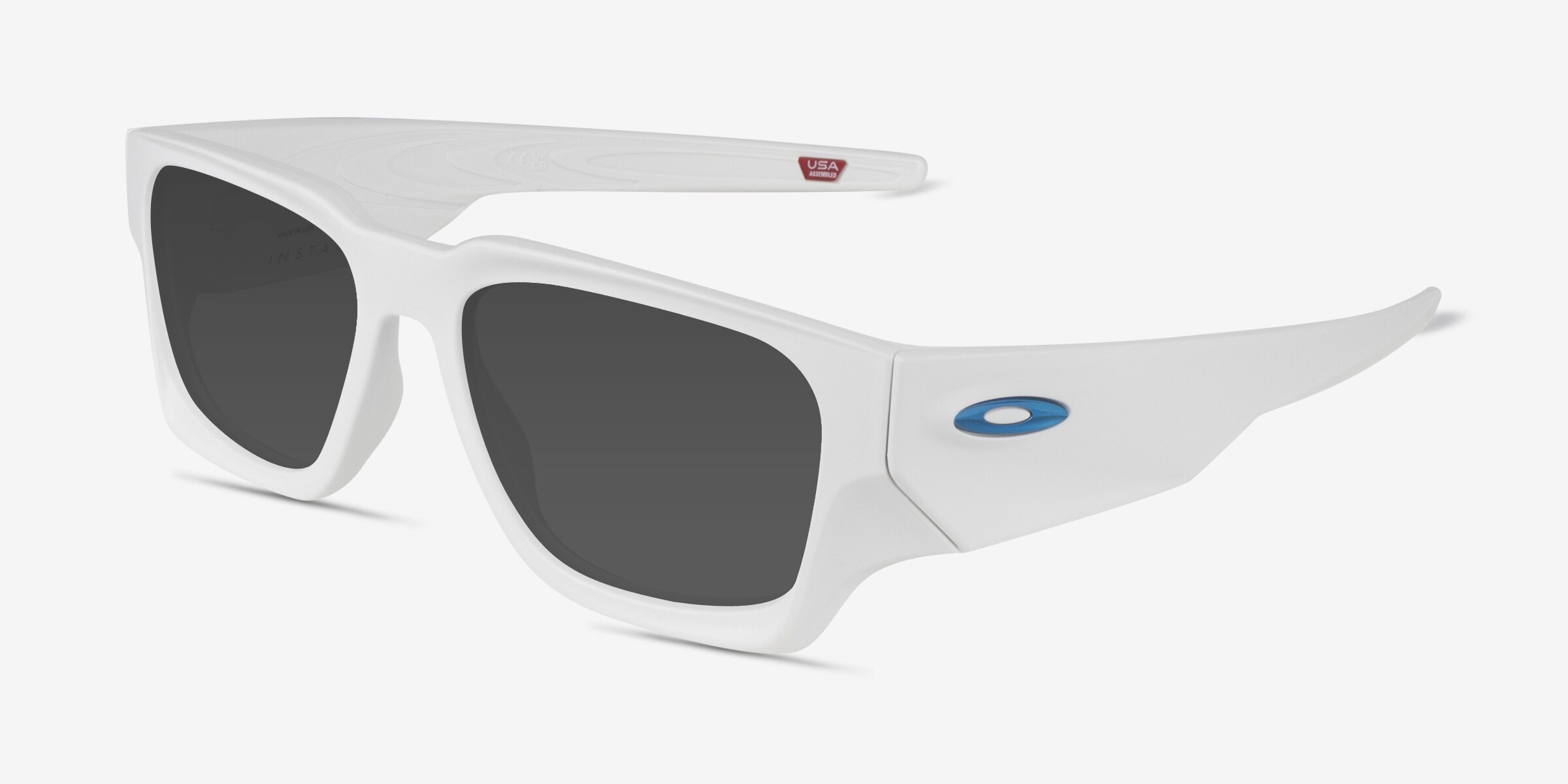 Oakley サングラス ホワイト Oakley Instagator - Rectangle Matte White Frame Sunglasses For Men