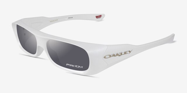Oakley Permian Pearl White Eco-friendlySunglass Frames from EyeBuyDirect, Angle View
