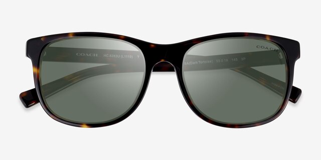 Coach HC8283U L1119 Écaille Noire AcétateSoleil de Lunette de vue d'EyeBuyDirect, Vue Rapprochée