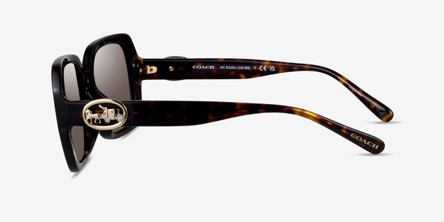 Coach HC8329U C6188 Dark Tortoise AcetateSunglass Frames from EyeBuyDirect, Side View