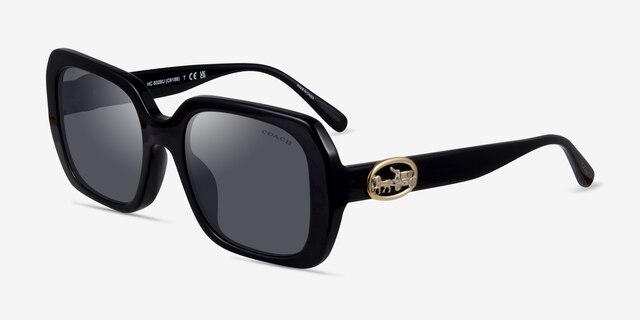Coach HC8329U C6188 Noir AcétateSoleil de Lunette de vue d'EyeBuyDirect, Vue d'Angle