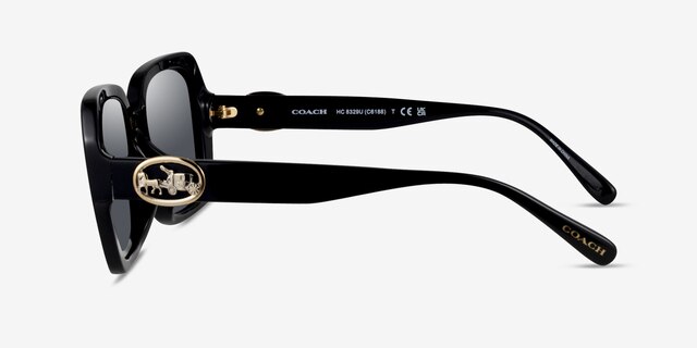 Coach HC8329U C6188 Noir AcétateSoleil de Lunette de vue d'EyeBuyDirect, Vue de Côté