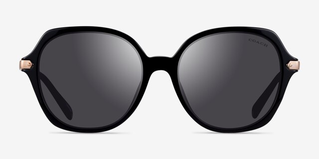 Coach HC8377U Cl928 Noir AcétateSoleil de Lunette de vue d'EyeBuyDirect, Vue de Face