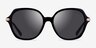 Coach HC8377U Cl928 Noir AcétateSoleil de Lunette de vue d'EyeBuyDirect, Vue de Face
