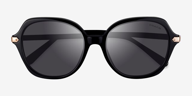 Coach HC8377U Cl928 Noir AcétateSoleil de Lunette de vue d'EyeBuyDirect, Vue Rapprochée