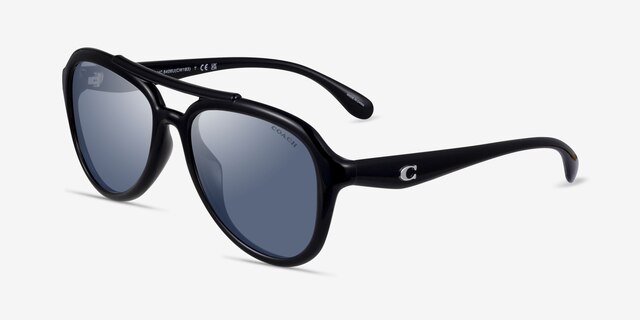 Coach HC8406U Cw183 Noir PlastiqueSoleil de Lunette de vue d'EyeBuyDirect, Vue d'Angle