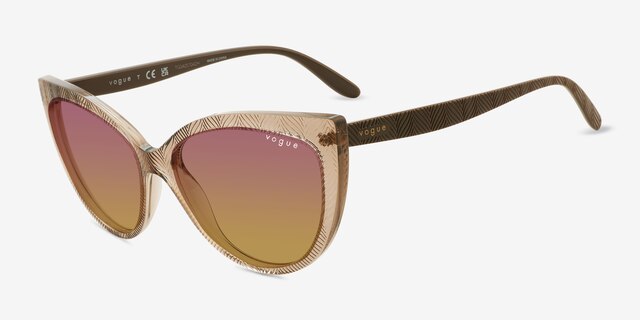 Vogue Eyewear VO5484S Transparent Brown PlasticSunglass Frames from EyeBuyDirect, Angle View