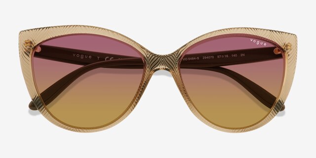 Vogue Eyewear VO5484S Transparent Brown PlasticSunglass Frames from EyeBuyDirect, Closed View