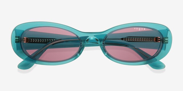 Vogue Eyewear VO5582S Transparent Torquoise AcetateSunglass Frames from EyeBuyDirect, Closed View