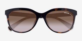 Coach HC8285U L1137 Écaille Noire Plastique Soleil de Lunette de vue d'EyeBuyDirect, Vue Rapprochée
