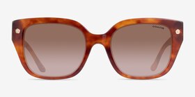 Coach HC8392U CR611 Caramel Tortoise Acétate Soleil de Lunette de vue d'EyeBuyDirect, Vue de Face