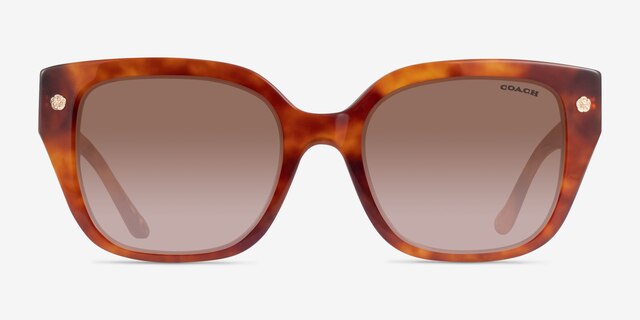 Coach HC8392U CR611 Caramel Tortoise AcetateSunglass Frames from EyeBuyDirect, Front View