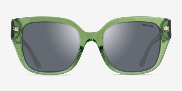 Coach HC8392U CR611 Transparent Key Lime AcétateSoleil de Lunette de vue d'EyeBuyDirect, Vue de Face