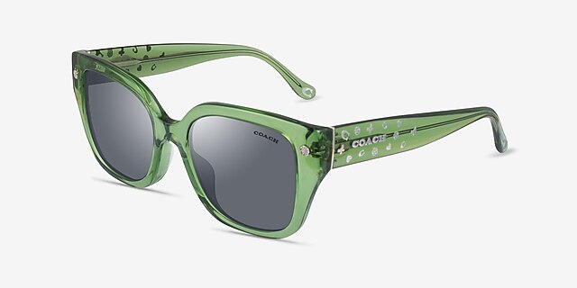 Coach HC8392U CR611 Transparent Key Lime AcetateSunglass Frames from EyeBuyDirect, Angle View