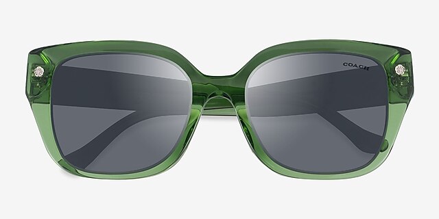 Coach HC8392U CR611 Transparent Key Lime AcetateSunglass Frames from EyeBuyDirect, Closed View