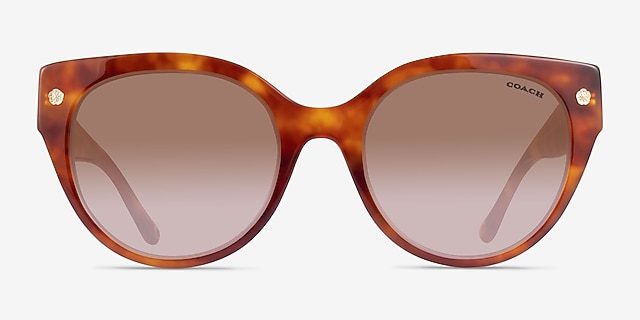 Coach HC8393U CR612 Caramel Tortoise AcetateSunglass Frames from EyeBuyDirect, Front View