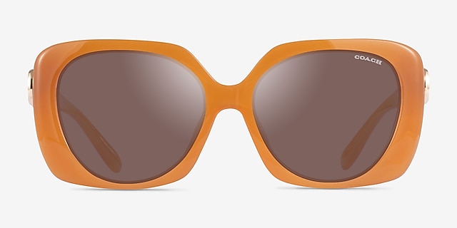 Coach HC8422U CAD33 Milky Amber PlasticSunglass Frames from EyeBuyDirect, Front View