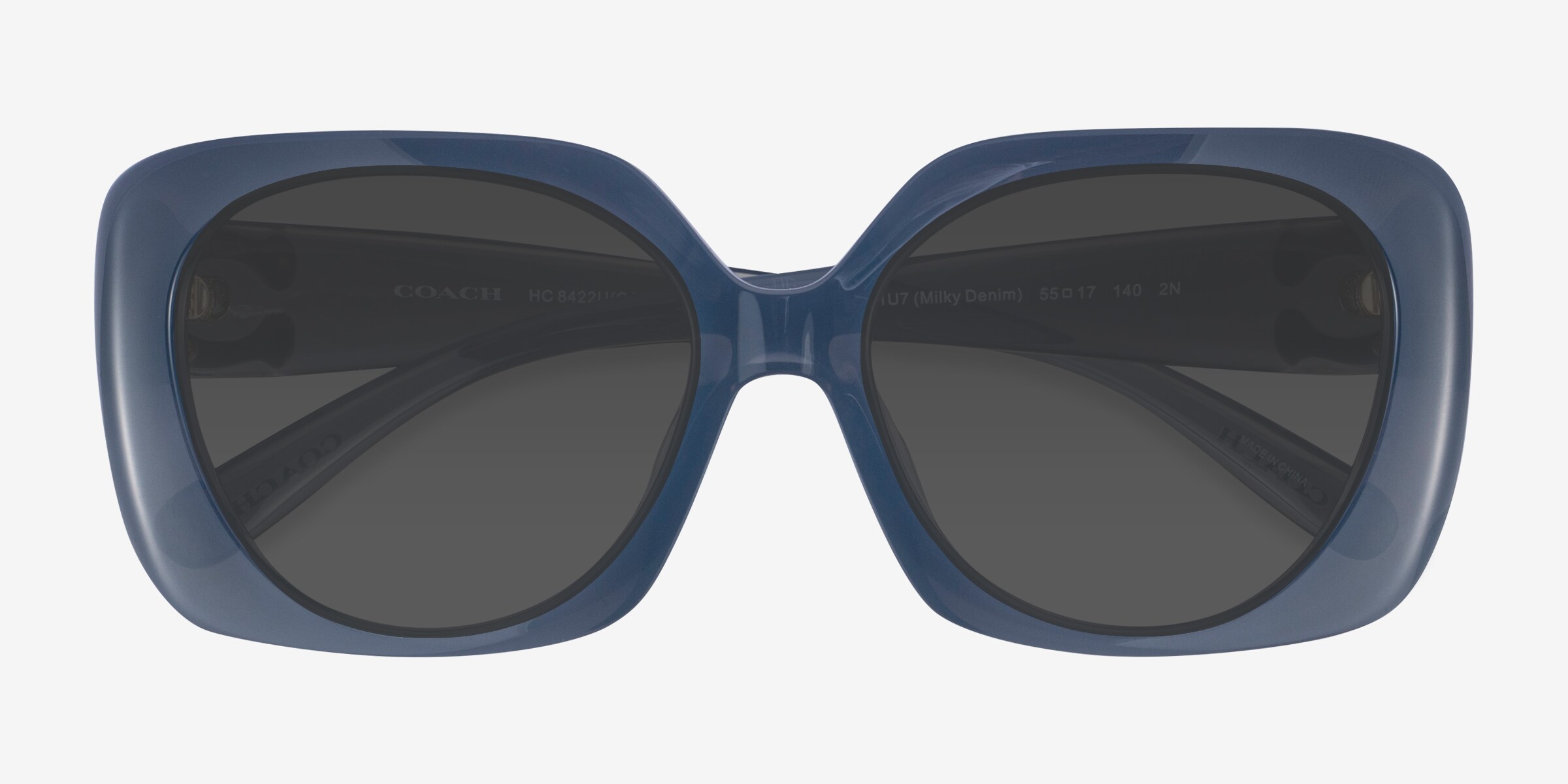 Coach HC8422U CAD33 - Square Black Frame Sunglasses For Women