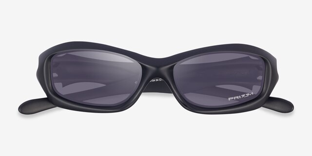Oakley Fatcat Matte Black PlasticSunglass Frames from EyeBuyDirect, Closed View