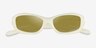Oakley Fatcat Cream PlasticSunglass Frames from EyeBuyDirect, Closed View