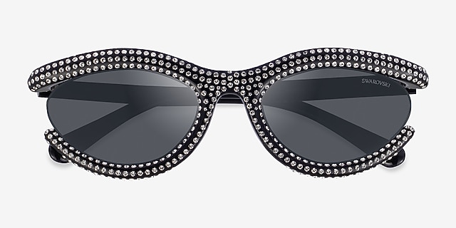 Swarovski SK6006 Black PlasticSunglass Frames from EyeBuyDirect, Closed View