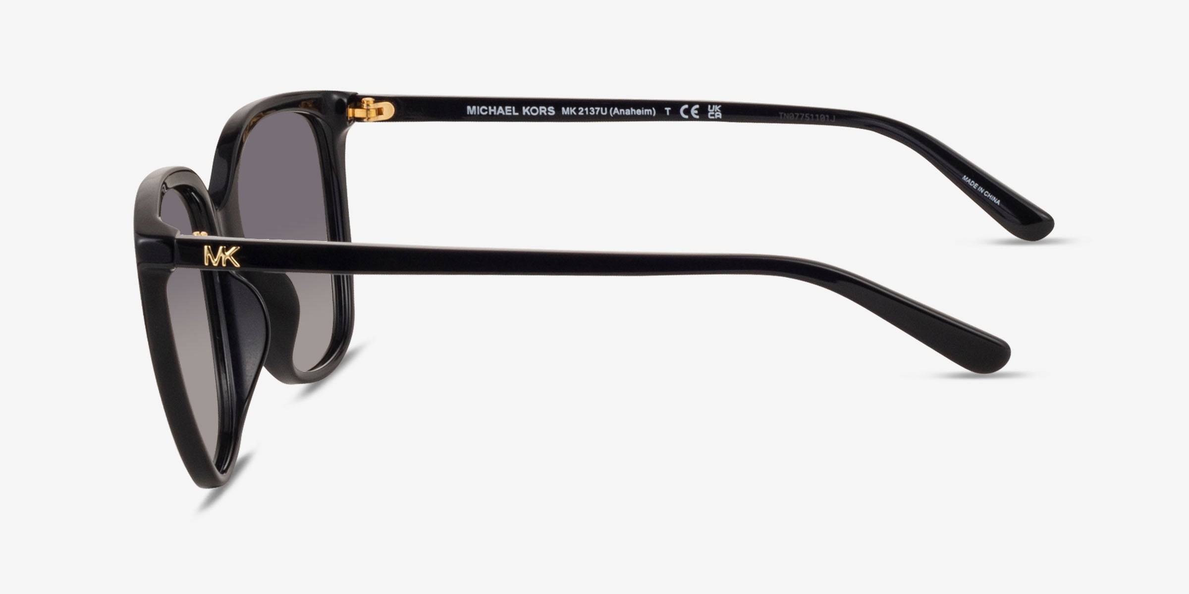 Michael Kors MK2137U Anaheim - Square Black Frame Sunglasses For