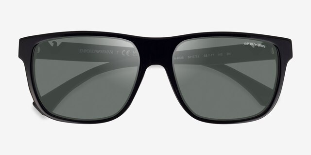 Emporio Armani EA4035 Shiny Black AcetateSunglass Frames from EyeBuyDirect, Closed View