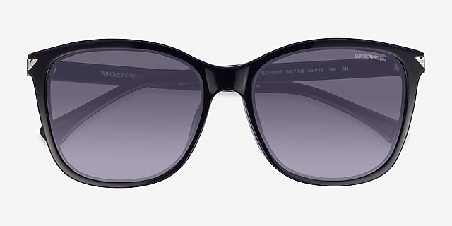 Emporio Armani EA4060F Shiny Black PlasticSunglass Frames from EyeBuyDirect, Closed View