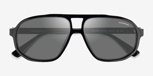 Emporio Armani EA4263U Shiny Black AcetateSunglass Frames from EyeBuyDirect, Closed View