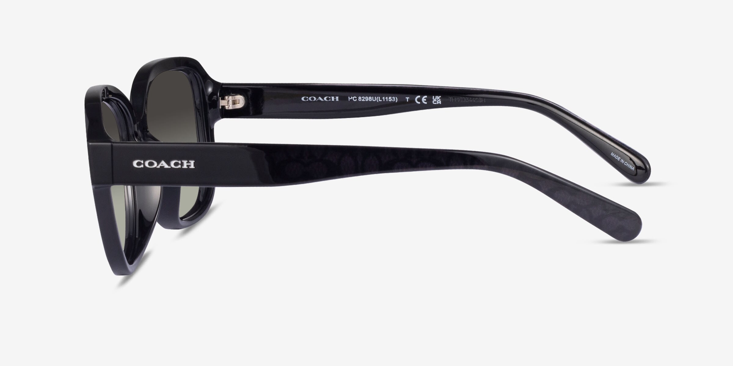 Coach HC8298U L1153 - Rectangle Black Frame Sunglasses For Women