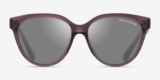 Armani Exchange AX4148SU Shiny Transparent Burgundy PlasticSunglass Frames from EyeBuyDirect, Front View