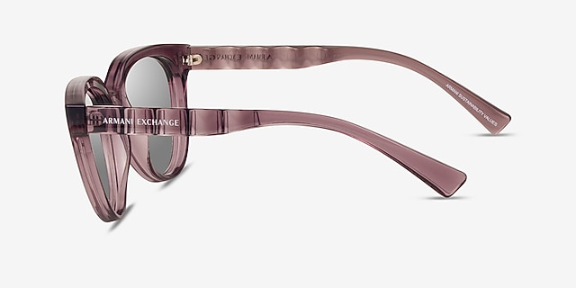Armani Exchange AX4148SU Shiny Transparent Burgundy PlasticSunglass Frames from EyeBuyDirect, Side View