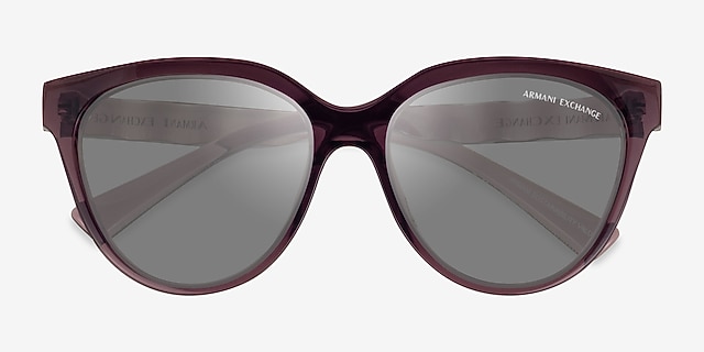 Armani Exchange AX4148SU Shiny Transparent Burgundy PlasticSunglass Frames from EyeBuyDirect, Closed View