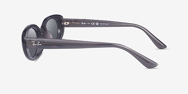 Ray-Ban RB4441D Transparent Dark Gray PlasticSunglass Frames from EyeBuyDirect, Side View