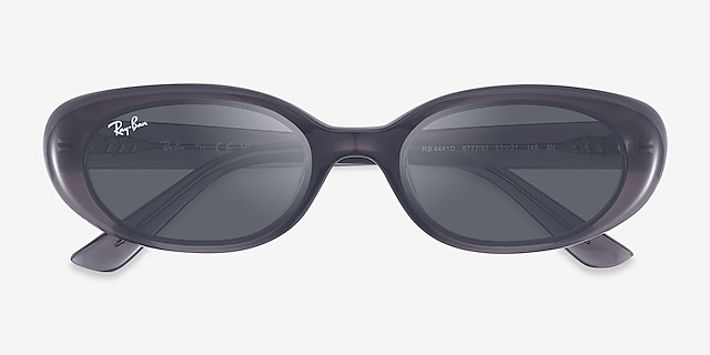 Ray-Ban RB4441D Transparent Dark Gray PlasticSunglass Frames from EyeBuyDirect, Closed View