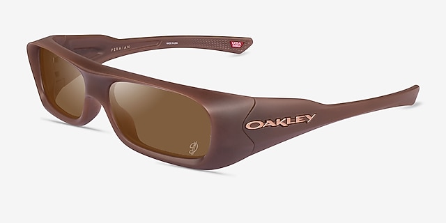 Oakley Permian Matte Transparent Mahogany PlasticSunglass Frames from EyeBuyDirect, Angle View