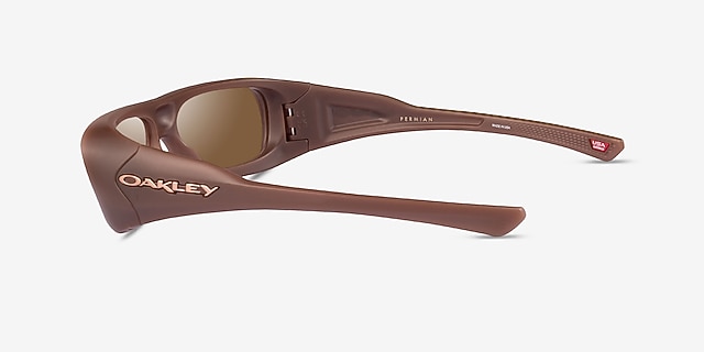 Oakley Permian Matte Transparent Mahogany PlasticSunglass Frames from EyeBuyDirect, Side View