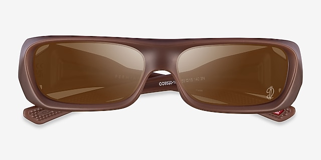 Oakley Permian Matte Transparent Mahogany PlasticSunglass Frames from EyeBuyDirect, Closed View