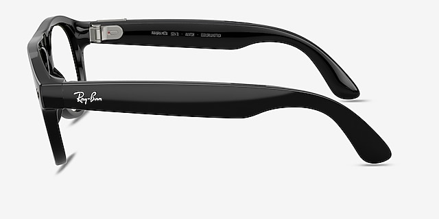 Ray-Ban Meta (Gen 3) Aviator Shiny Black Plastic from EyeBuyDirect, Side View