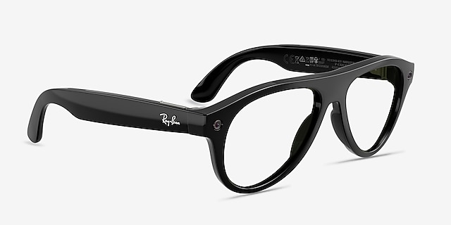 Ray-Ban Meta (Gen 3) Aviator Shiny Black Plastic from EyeBuyDirect