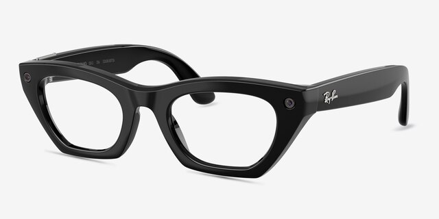 Ray-Ban Meta (Gen 3) Zena Shiny Black Plastic from EyeBuyDirect, Angle View