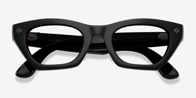 Ray-Ban Meta (Gen 3) Zena Shiny Black Plastic from EyeBuyDirect, Closed View
