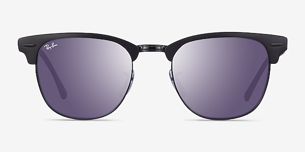 Ray-Ban RB3716 Clubmaster Matte Black On Black Acetate Sunglass Frames