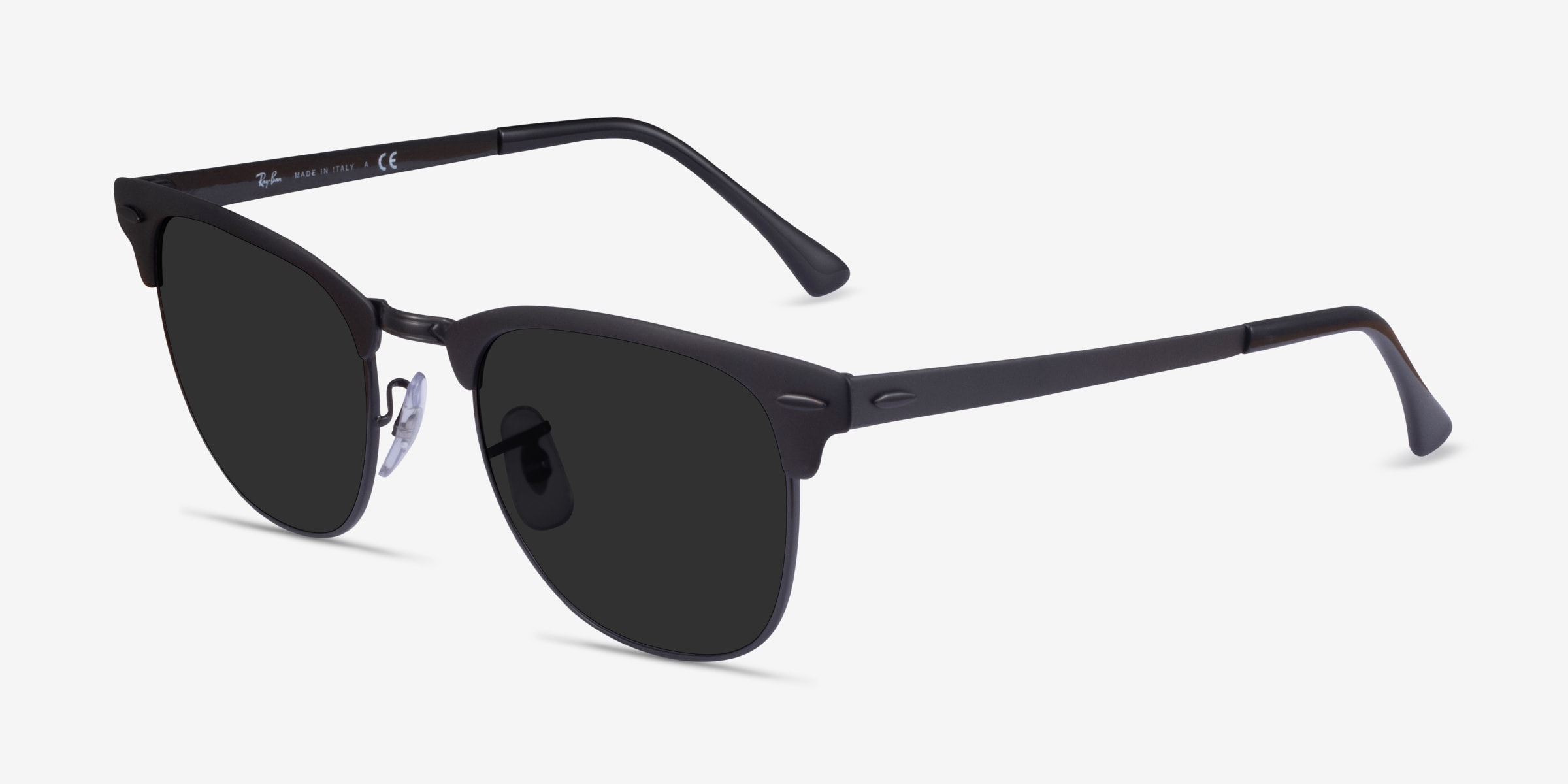 Ray-Ban RB3716 Clubmaster - Square Matte Black On Black Frame