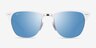 Ray-Ban RB3716 Clubmaster White On Silver AcetateSunglass Frames from EyeBuyDirect, Front View