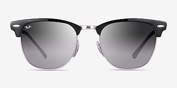 Riskeren Grote hoeveelheid Graveren Ray-Ban RB3716 Clubmaster - Square Black On Silver Frame Prescription  Sunglasses | Eyebuydirect